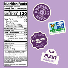 Back To Nature Chocolate Chunk Cookies ingredient panel shows real ingredients and no artificial additives.