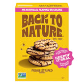 Back To Nature fudge striped cookies packshot highlighting premium ingredients