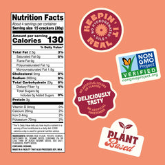 Closeup of Back to Nature gluten free crackers multi-seed showing crunchy texture ideal for pairing.