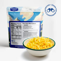 Backpacker's Pantry freeze-dried meal pack shown with boiling water for quick dinner
