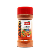 Badia Adobo with Sazon bottle front, bold Latin seasoning for versatile meals.