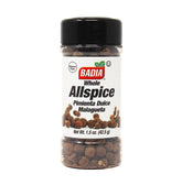 Badia Allspice Whole 1.5 oz bottle—aromatic spice ready for stews and marinades.