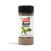 Badia Basil Leaves jar close-up, releasing fresh aroma for Italian dishes.