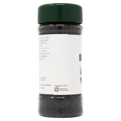 Close-up of Badia black sesame seeds highlighting rich, nutty flavor for dishes.