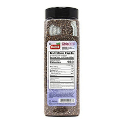 Badia chia seeds raw in bowl ready to boost yogurt and oatmeal.