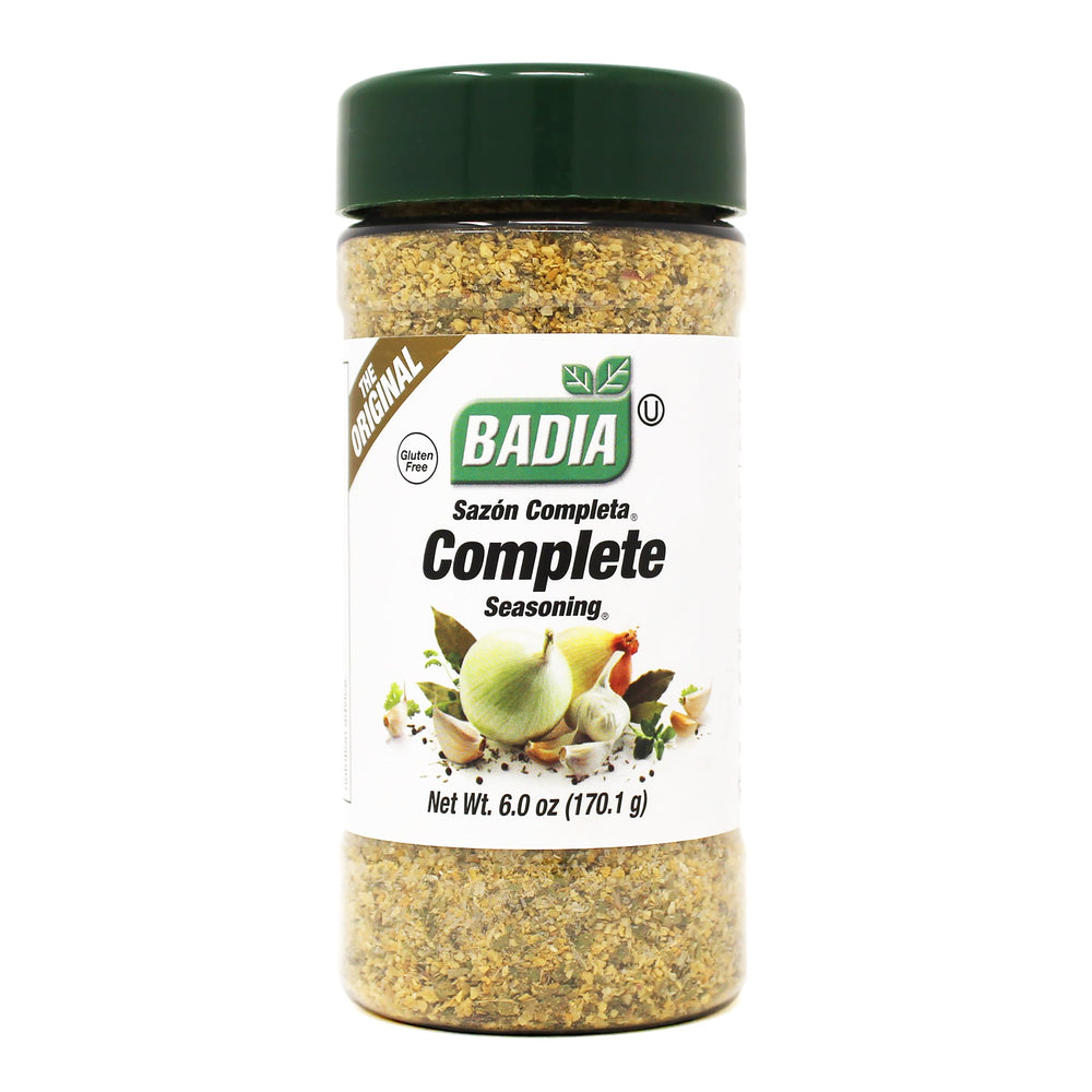 Badia Complete Seasoning bottle seasons meats and vegetables with savory depth