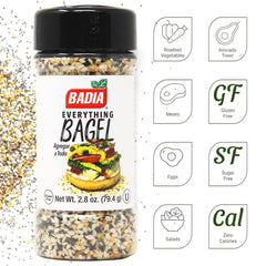 Badia Everything Bagel Seasoning ingredients close-up highlighting sesame and seeds