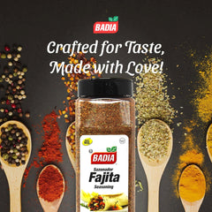 Badia Fajita Seasoning packaging label highlights heritage since 1967.