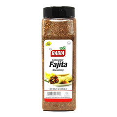 Badia Fajita Seasoning spice pour captures vibrant spices for grilling and searing.