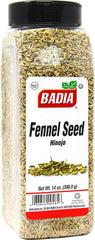 Badia fennel seeds whole package view, ideal for adding aromatic sweetness to dishes.