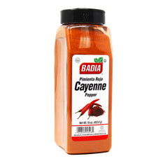 Badia Ground Cayenne Pepper 16oz packaging shown for easy seasoning and flavor boost
