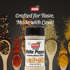 Badia Ground White Pepper dispense action ideal for even seasoning
