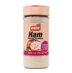 Badia Ham Seasoning bottle closeup showing rich flavor ready to elevate roasts.