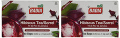 Badia hibiscus tea brew steeping to reveal a vibrant infusion.