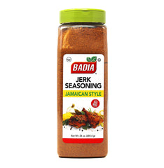 Badia Jerk Seasoning jar delivering authentic Caribbean flavor for home grilling.
