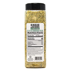 Badia Kingsford Garlic & Herbs seasoning dispensed for easy meat and veggie seasoning.