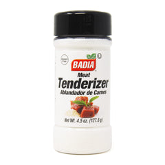 Badia Meat Tenderizer powder jar ready to tenderize beef, pork, and poultry.