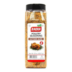 Badia Poultry Seasoning Southern Blend on turkey roast, delivering savory aroma.