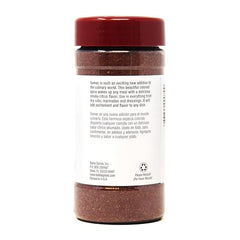 Close-up of Badia Sumac Spice ground powder showing vibrant color for Mediterranean dishes