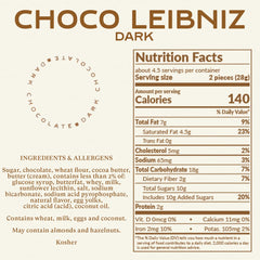 Bahlsen Choco Leibniz dark cookie packaging new look, same premium taste.