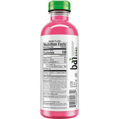 Bai Raspberry Lemon Lime bottle back highlights nutrients for immune support