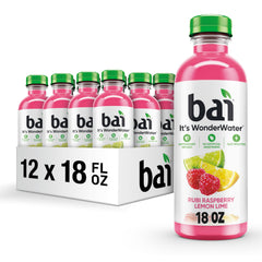 Bai Raspberry Lemon Lime bottle front with antioxidant-infused hydration