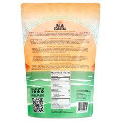 Baja Coastal Baja Mineral Sea Salt packaging closeup featuring unrefined crystals.