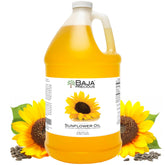 Baja Precious High Oleic Sunflower Oil pour demonstrating versatile cooking for sautéing and dressings.