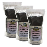 Bakerdale chocolate graham cracker crumbs in resealable bag for easy freshness