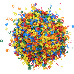 Bakerpan Quins sprinkles provide ABC shapes for cookies and cakes, ideal for themed parties