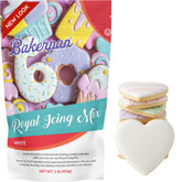 Bakerpan white royal icing mix 1lb bag for cookies and cakes, smooth and glossy