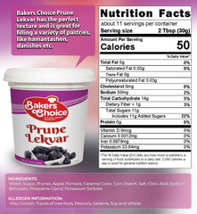 Baker's Choice Prune Butter Lekvar spread on spoon highlights smooth texture for desserts