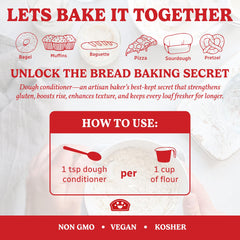 Bakers Club measuring spoon ready for precise, easy dough conditioner addition