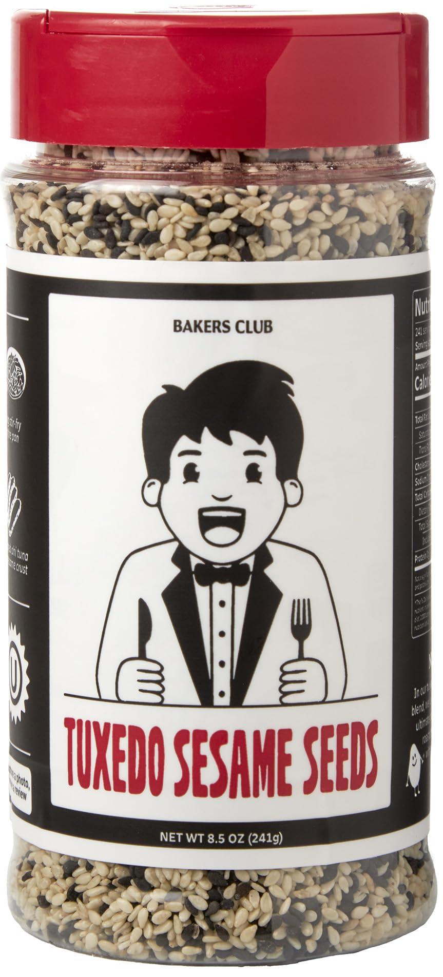 Bakers Club Tuxedo seeds bottle front view, ready to elevate flavor in the kitchen