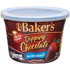 Baker's Real Milk Dipping Chocolate melts smoothly for glossy fruits and desserts.