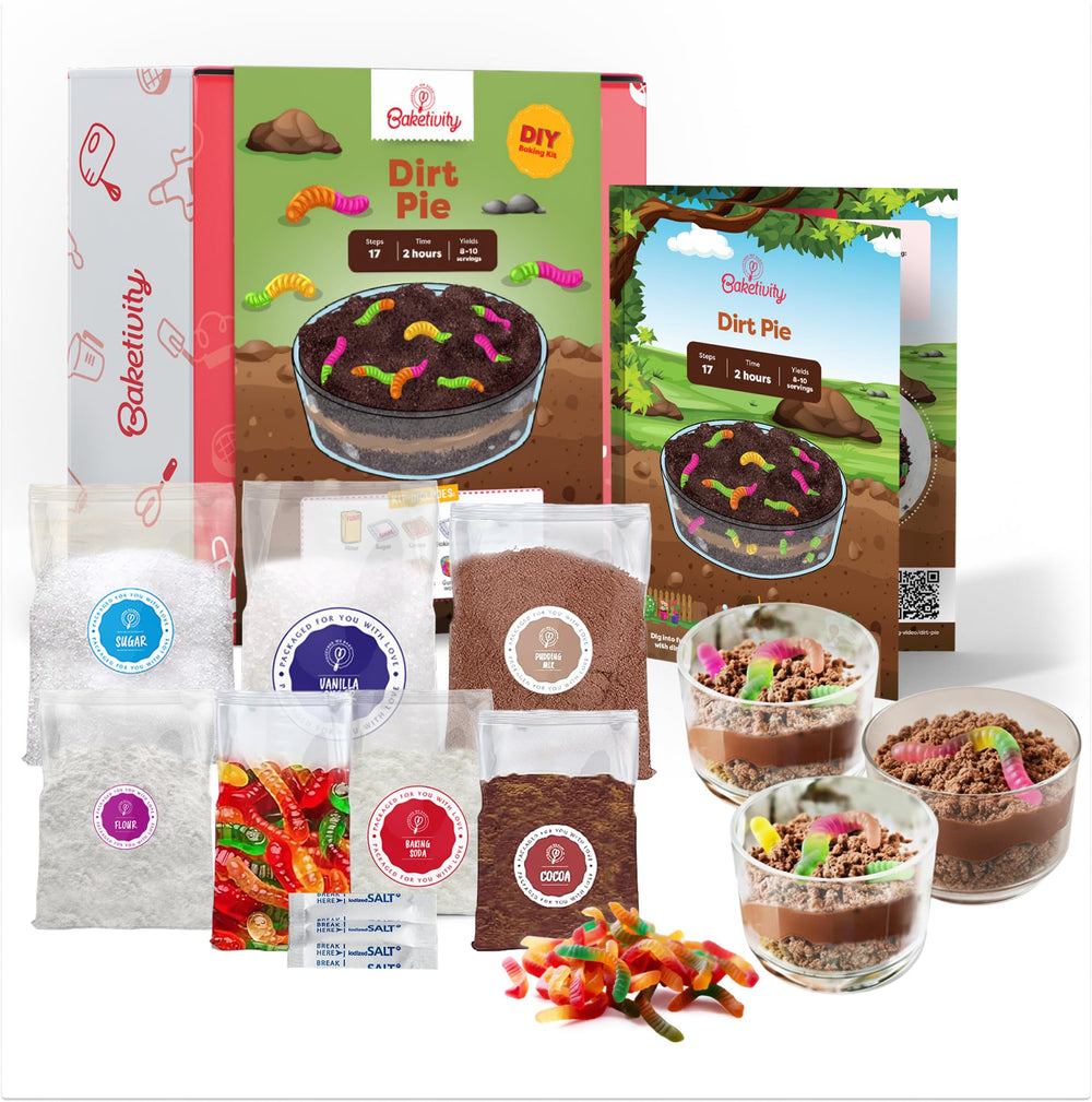 Baketivity Dirt Pie Kit packaging for family baking session