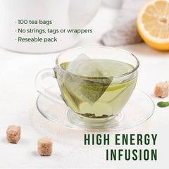 BALIBETOV yerba mate tea bags steeping to reveal bright, natural energy.