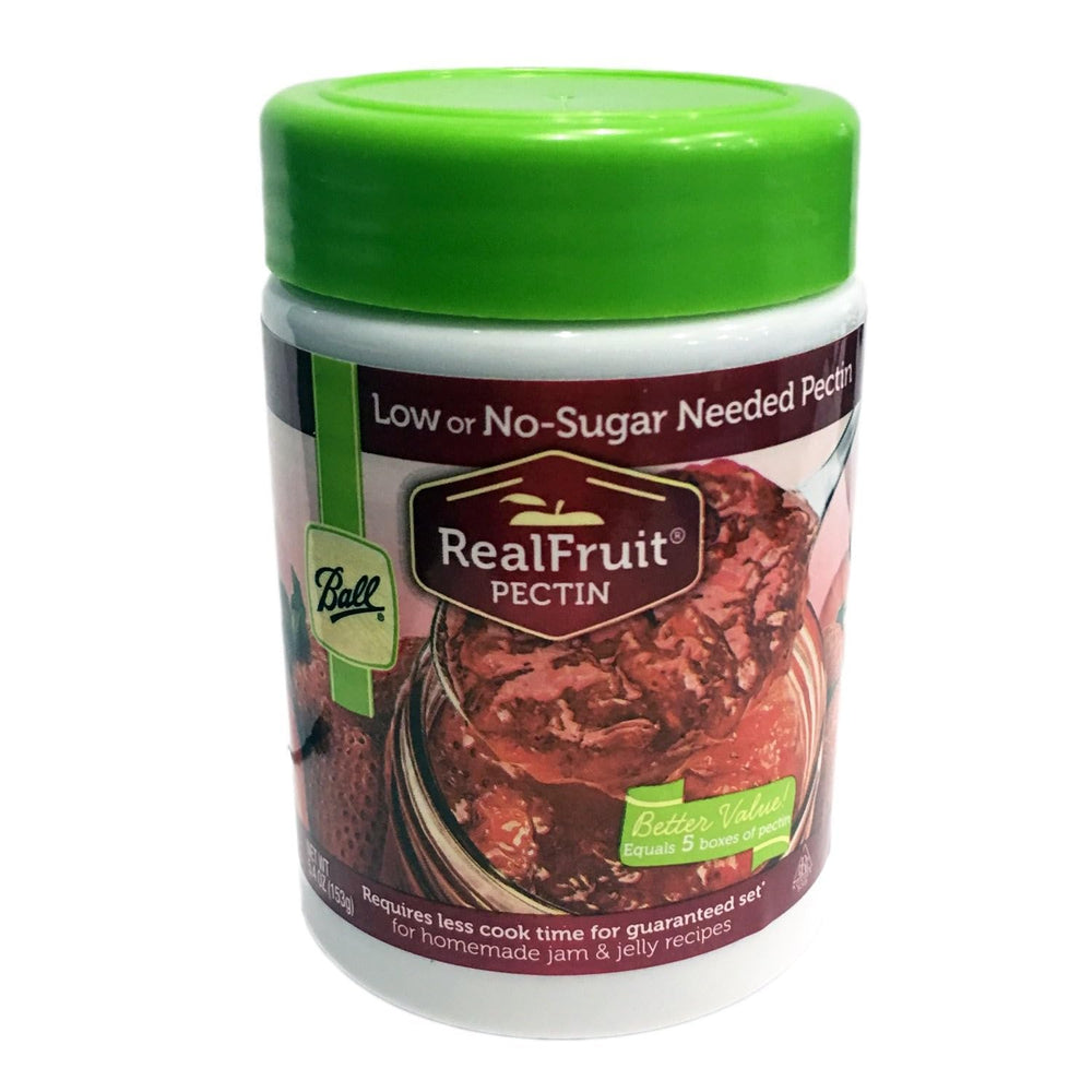 Ball Real Fruit Pectin bottle front in bulk package for jam makers.