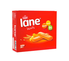 Bambi Plazma Lane biscuits 600g packshot highlighting crisp texture for quick snacking.