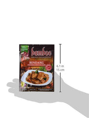 Prepared dish featuring beef, vegetables, and sauce using Bamboe Rendang.