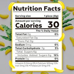 Bananarama banana candy closeup highlighting vivid yellow color.