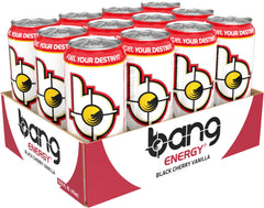 Bang Energy Black Cherry Vanilla pour into glass shows smooth, creamy refreshment