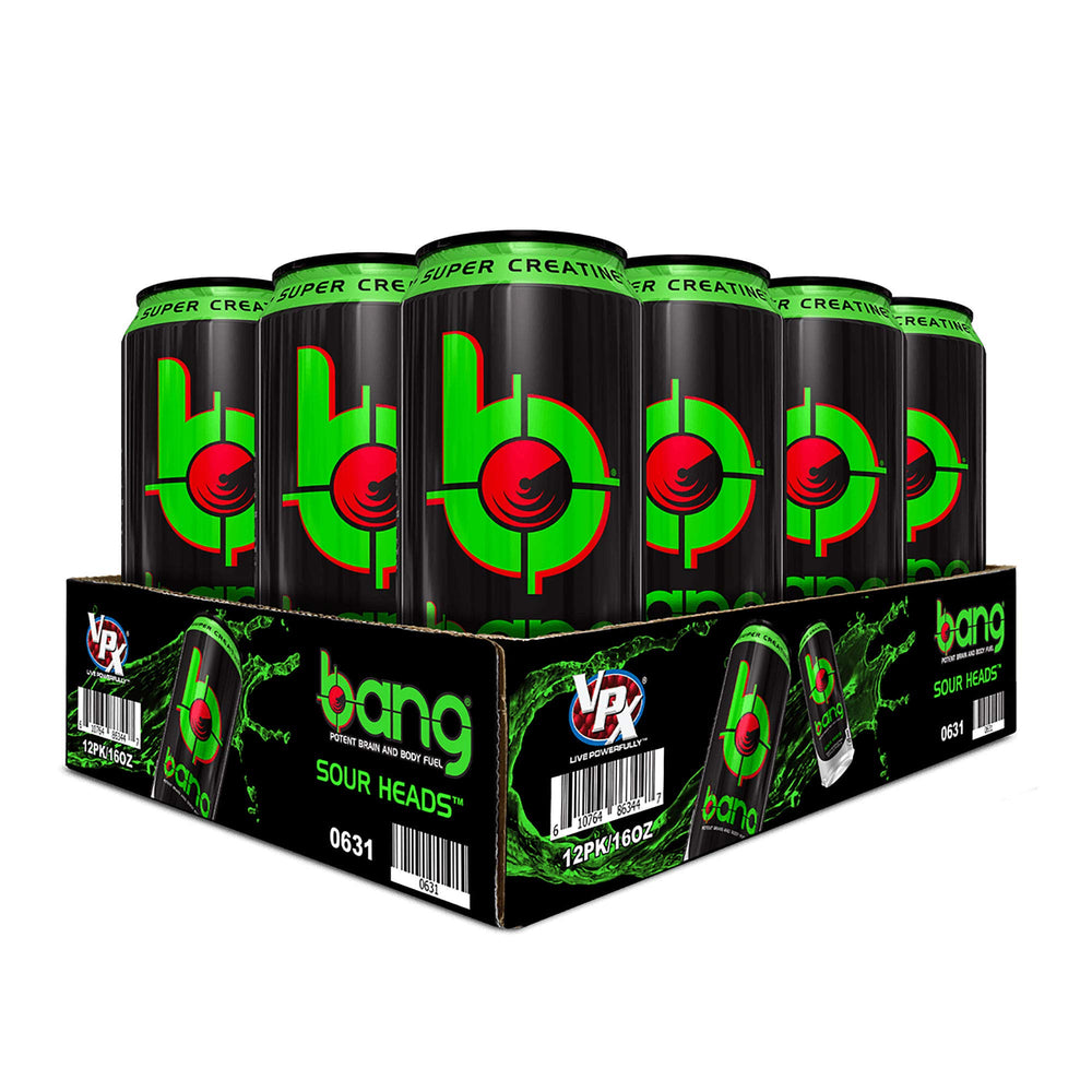 Bang Sour Heads can viewed from the side for high-energy, zero-calorie refreshment.
