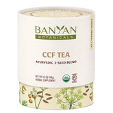 Banyan Botanicals CCF Tea packet for daily digestion support.