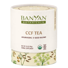 Banyan Botanicals CCF Tea packet for daily digestion support.