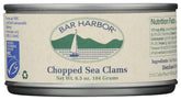 Bar Harbor Chopped Surf Clams can label; premium all-natural seafood option