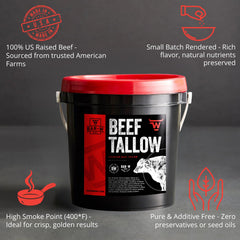 Bar-W Beef Tallow raw block highlights pure, additive-free rendering.