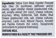 Barbara's Bakery Original Cheese Puffs packaging close-up, no artificial flavors or colors