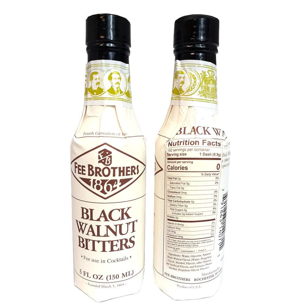 Barconic Fee Brothers Black Walnut Bitters pack front view enhances cocktails.