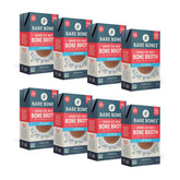 Bare Bones low-sodium beef bone broth pour shows easy pour with twist-cap for convenient use.
